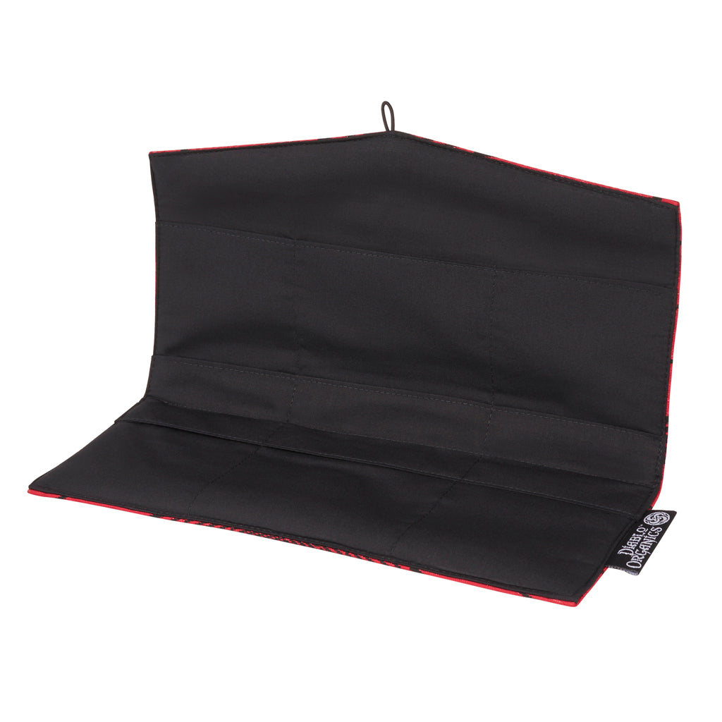 Red, Black, Lotus Recycled Kimono Jewelry Pouch