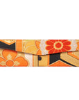 Orange, Black, Gold, Floral Recycled Kimono Jewelry Pouch
