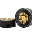 Black Obsidian Mandala Stone Inlay Plugs
