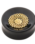 Black Obsidian Mandala Stone Inlay Plugs