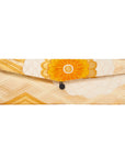 Orange, Gold, Floral Recycled Kimono Jewelry Pouch