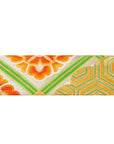 Green, Orange, Floral Recycled Kimono Jewelry Pouch