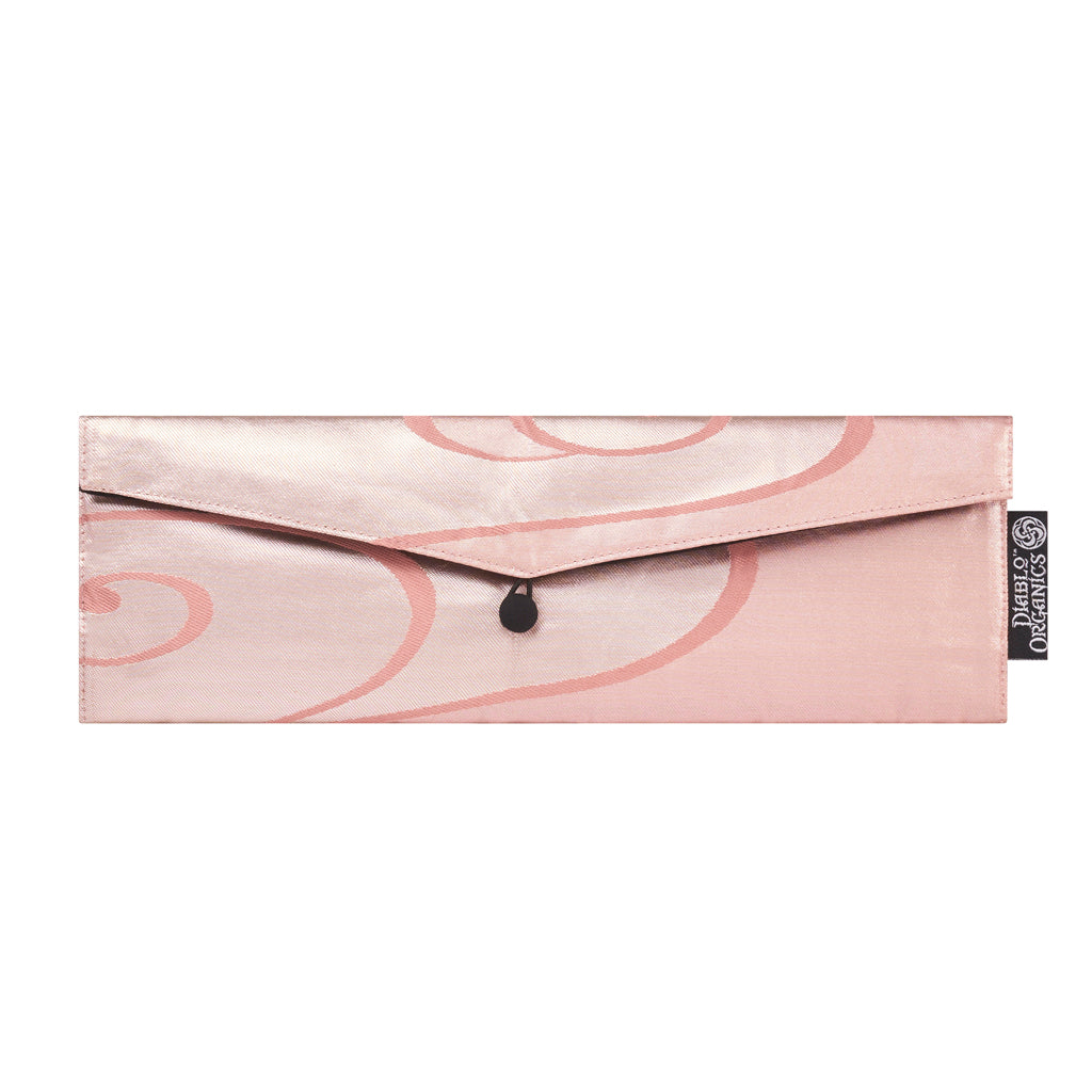 Pink Swirl Recycled Kimono Jewelry Pouch