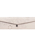 White & Silver Flower Recycled Kimono Jewelry Pouch