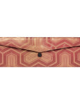 Maroon, Copper, "Y" print Recycled Kimono Jewelry Pouch