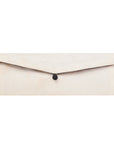 White Geometric Recycled Kimono Jewelry Pouch