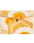 Orange, Gold, Floral Recycled Kimono Jewelry Pouch