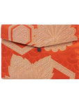 Burnt Orange & Gold Floral Recycled Kimono Jewelry Pouch