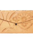 Bronze Flower Recycled Kimono Jewelry Pouch
