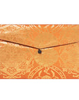 Orange & Gold Flower Recycled Kimono Jewelry Pouch