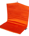 Orange, Gold, White, Green Flower Recycled Kimono Jewelry Pouch