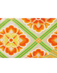 Green, Orange, Floral Recycled Kimono Jewelry Pouch