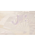 White & Purple Fan Recycled Kimono Jewelry Pouch