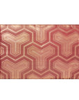 Maroon, Copper, "Y" print Recycled Kimono Jewelry Pouch