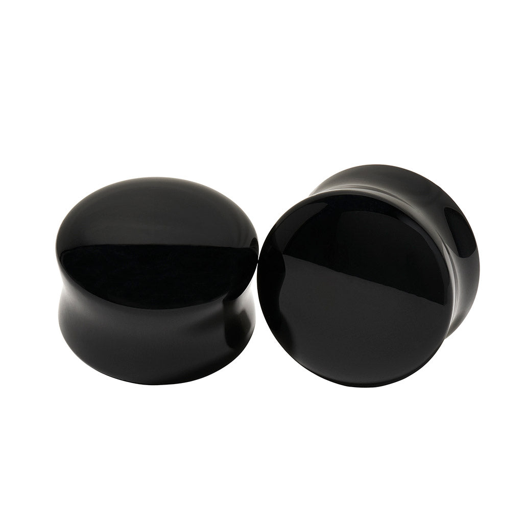 Black Obsidian Double Flare Plugs