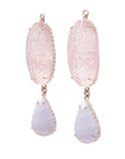 Carved Rose Quartz & Blue Lace Agate Jollie