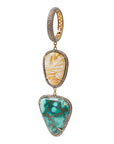 Diamond, Rutilated Quartz & Turquoise Pave