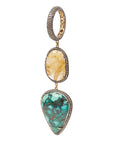 Diamond, Rutilated Quartz & Turquoise Pave