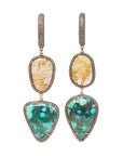 Diamond, Rutilated Quartz & Turquoise Pave