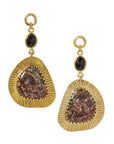 Ocean Jasper & Faceted Black Obsidian Dangles