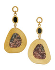 Ocean Jasper & Faceted Black Obsidian Dangles