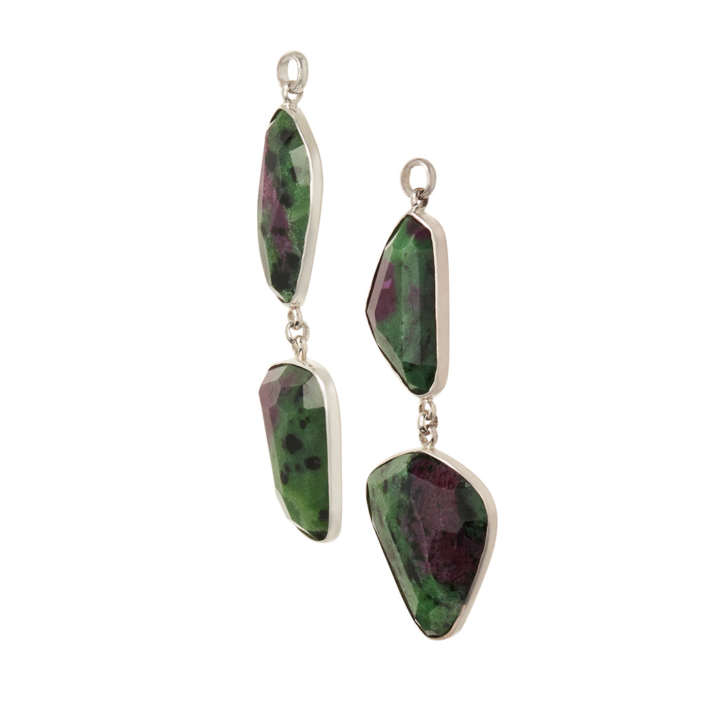 Faceted Ruby Zoisite Dangles