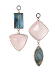 Labradorite & Peach Quartz Dangles
