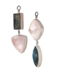 Labradorite & Peach Quartz Dangles