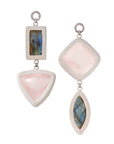 Labradorite & Peach Quartz Dangles