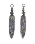Rough Face Labradorite, Green & Blue Apatite Ear Weights