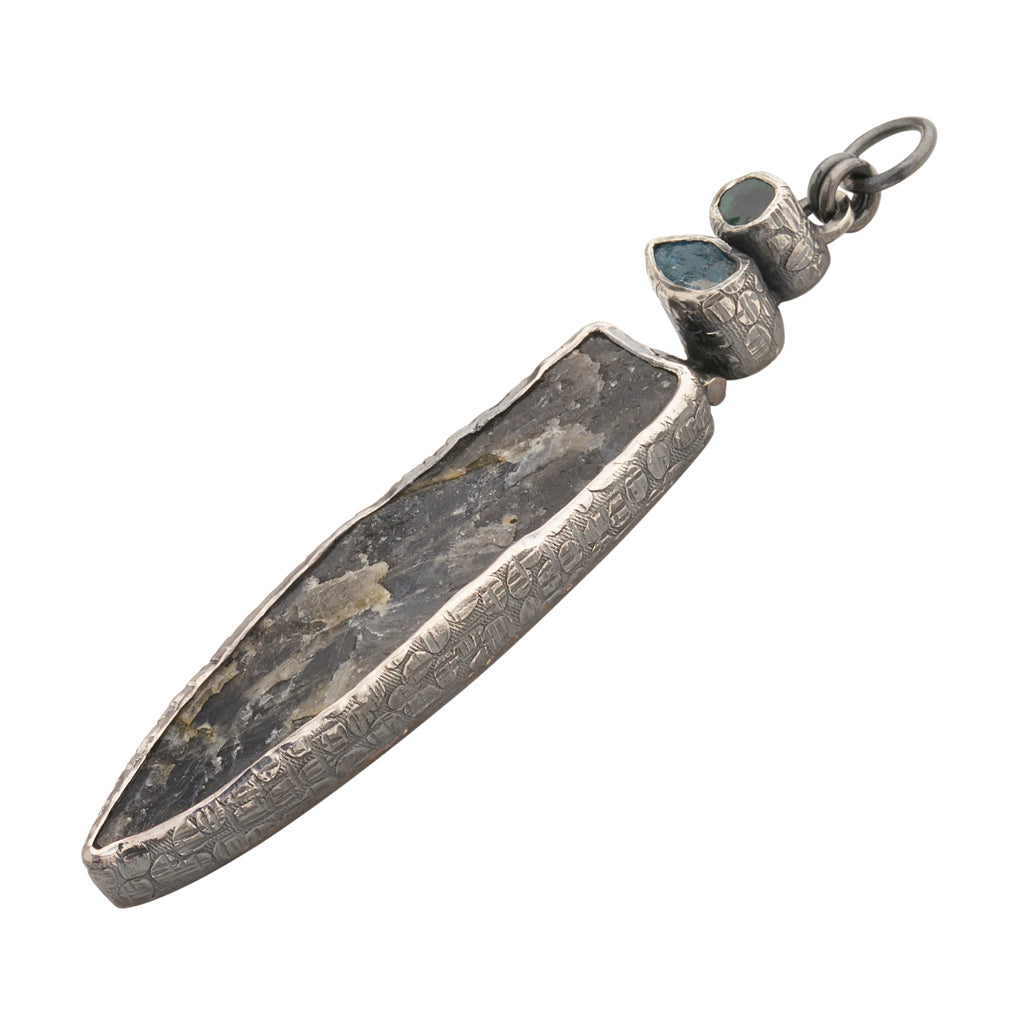 Rough Face Labradorite, Green &  Blue Apatite Ear Weights