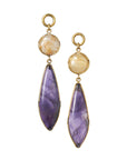 Rutilated Quartz & Amethyst Dangles