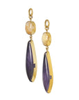 Rutilated Quartz & Amethyst Dangles