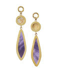 Rutilated Quartz & Amethyst Dangles