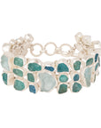 Rough Face Aquamarine & Apatite Bracelet