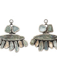 Rough Face Aquamarine, Labradorite & Morganite Ear Weights