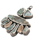 Rough Face Aquamarine, Labradorite & Morganite Ear Weights