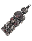 Rough Face Garnet, Black Tourmaline & Meteorite Ear Weights