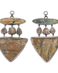 Rough Face Labradorite & Morganite Ear Weights