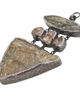 Rough Face Labradorite & Morganite Ear Weights