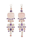 Rough Face Rose Quartz & Morganite Beryl Ear Weights