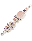 Rough Face Rose Quartz & Morganite Beryl Ear Weights