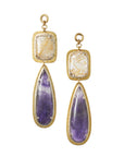 Rutilated Quartz & Amethyst Dangles