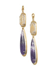 Rutilated Quartz & Amethyst Dangles