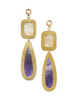 Rutilated Quartz & Amethyst Dangles