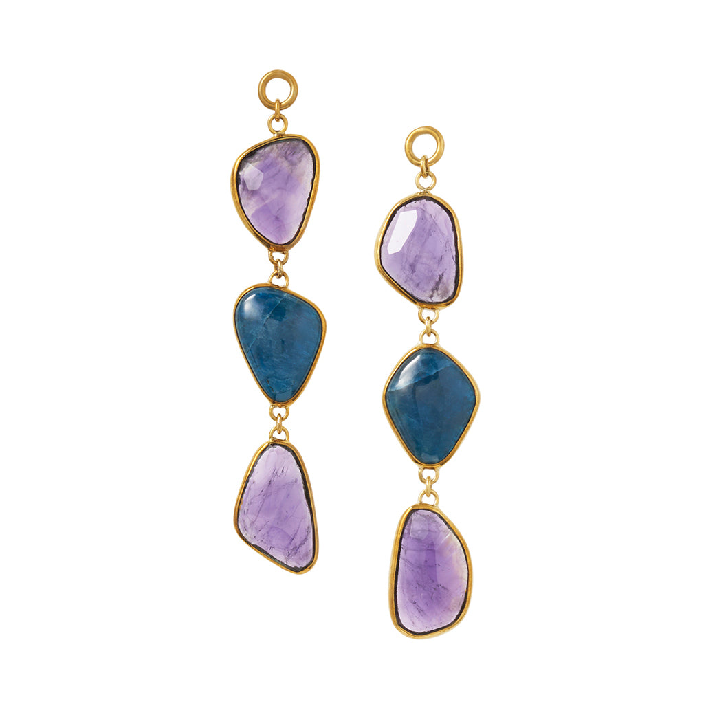 Apatite & Faceted Amethyst Dangles