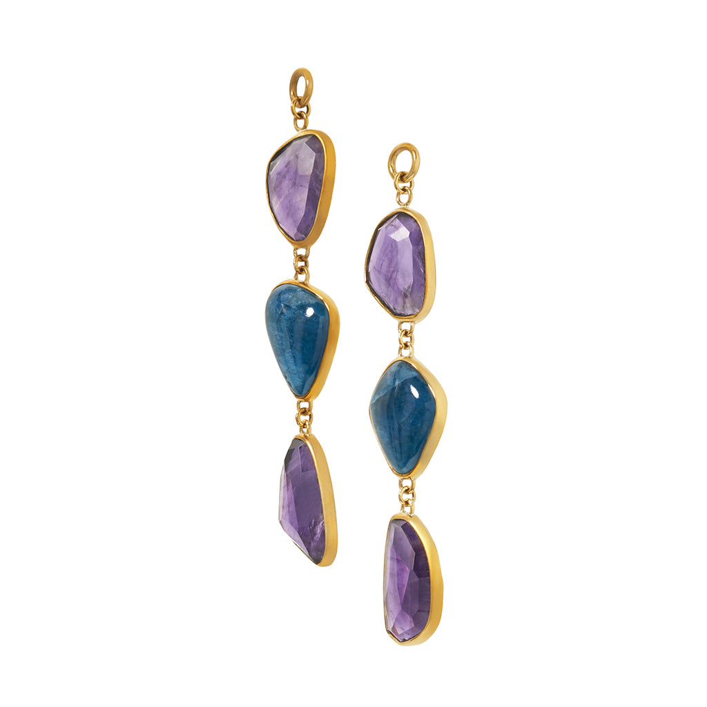 Apatite & Faceted Amethyst Dangles