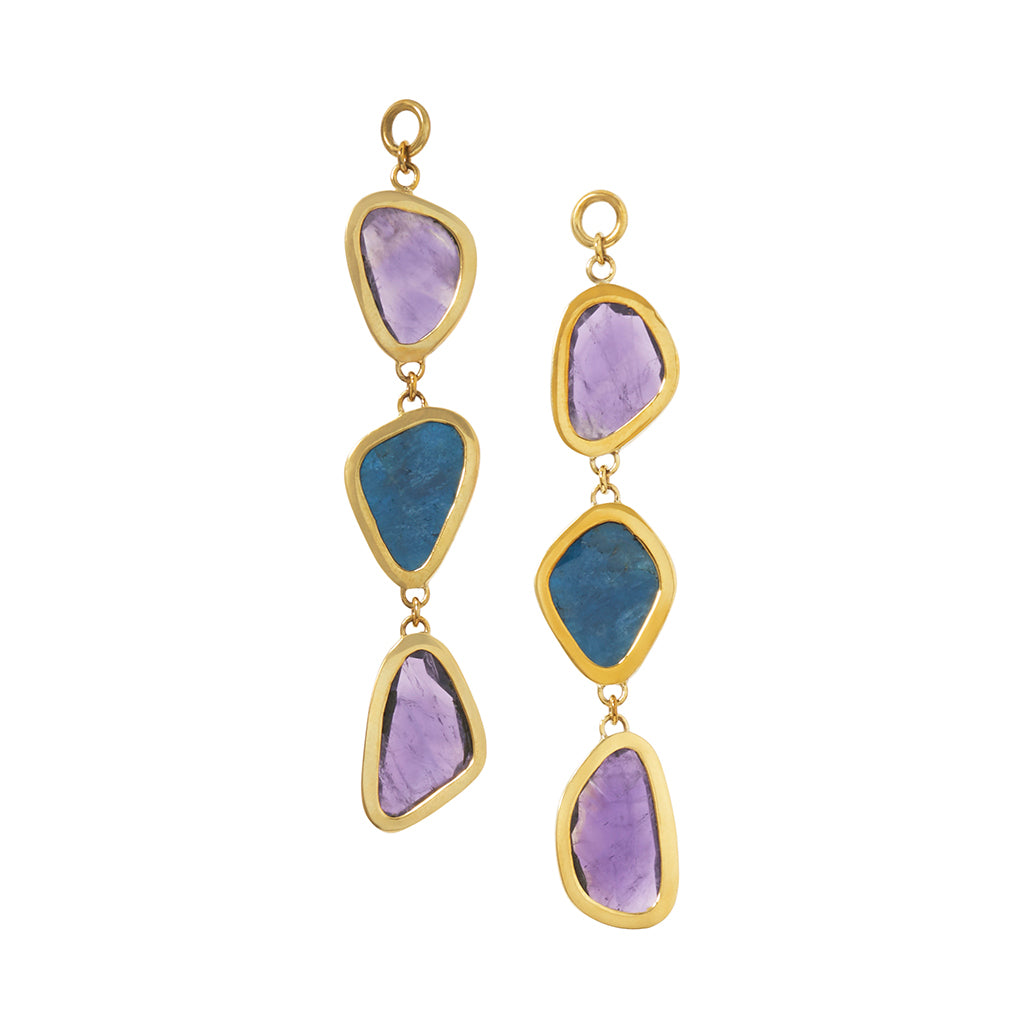 Apatite & Faceted Amethyst Dangles