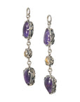 Amethyst & Rutilated Quartz Dangles