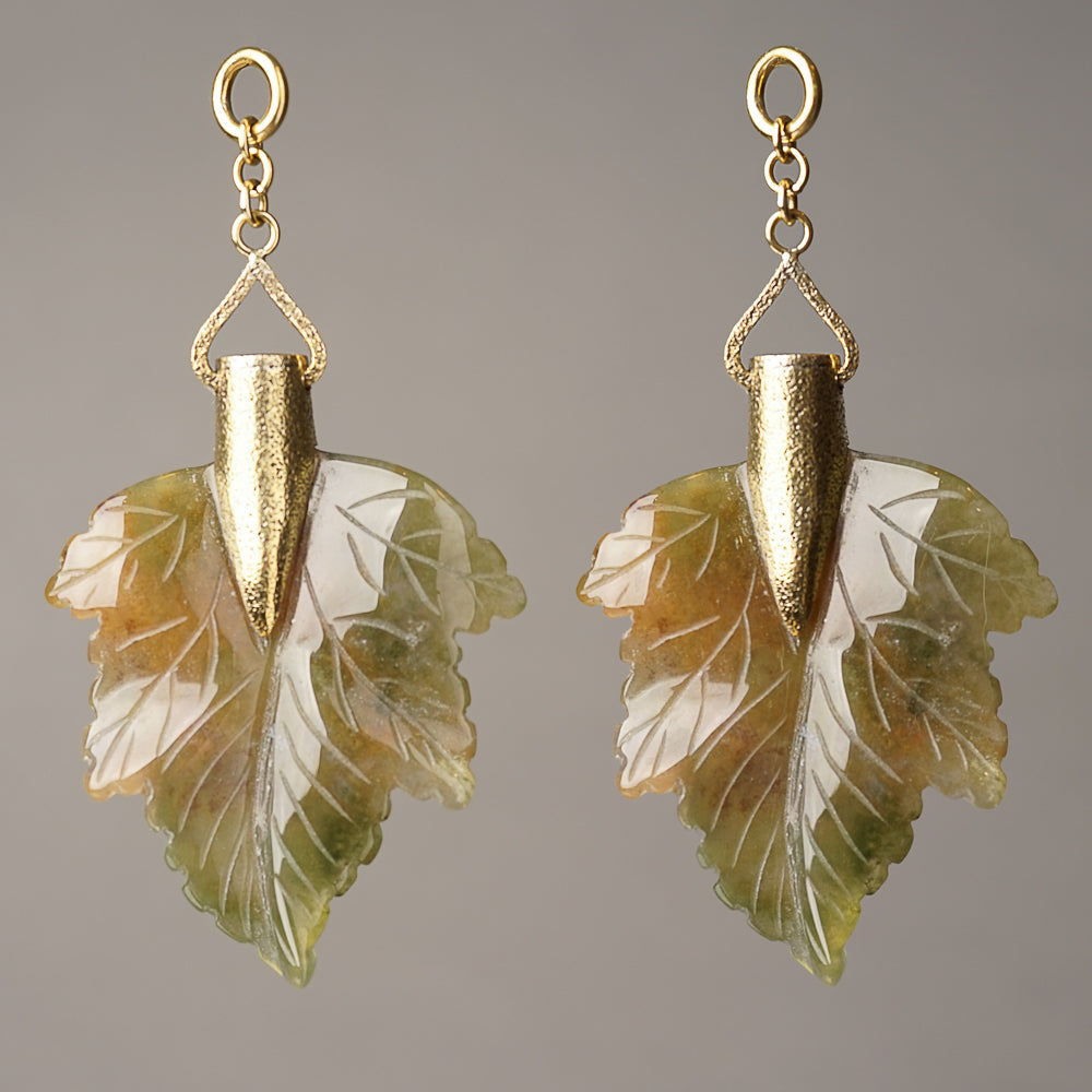 Moss Agate Maple Leaves